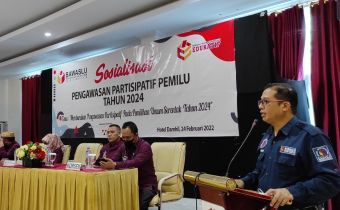 Pembukaan Sosialisasi Pengawasan Partisipatif di Bawaslu Kota Gorontalo. Rahmad: "Membangun Kesadaran Partisipatif Masyarakat adalah hal yang utama dalam membangun Demokrasi".
