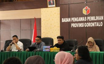 Terkait Rekrutmen Pengawas Adhoc Pemilihan Tahun 2024, Bawaslu Provinsi Gorontalo Samakan persepsi dengan Bawaslu Kabupaten/Kota