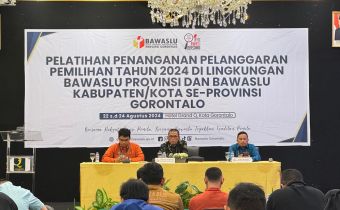 Perkuat Penanganan Pelanggaran: Bawaslu Provinsi Gorontalo Gelar Pelatihan Penanganan Pelanggaran Pemilihan 2024
