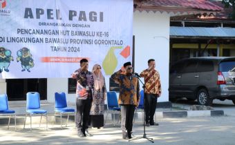 Bawaslu Provinsi Gorontalo Gelar Apel Pencanangan Hut Bawaslu RI