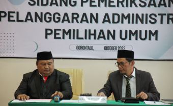 Bawaslu Provinsi Gorontalo Gelar Sidang Dugaan Pelanggaran Administrasi Hasil Temuan Bawaslu Kabupaten Bone Bolango