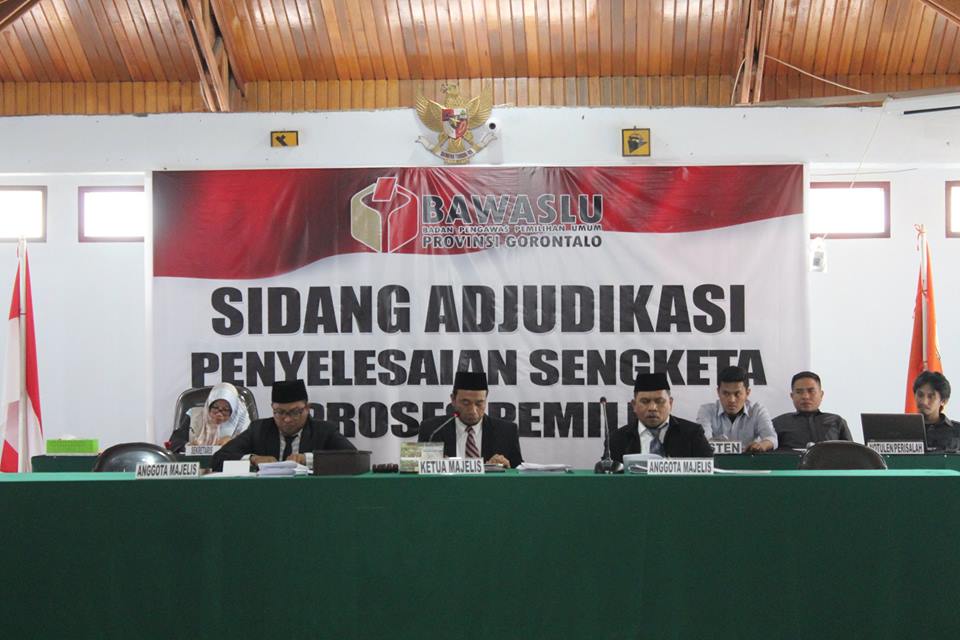 Bawaslu Provinsi Gorontalo Gelar Sidang Adjudikasi Sengketa Pemilu Bacalaeg DRPD Provinsi Gorontalo dari Partai Perindo