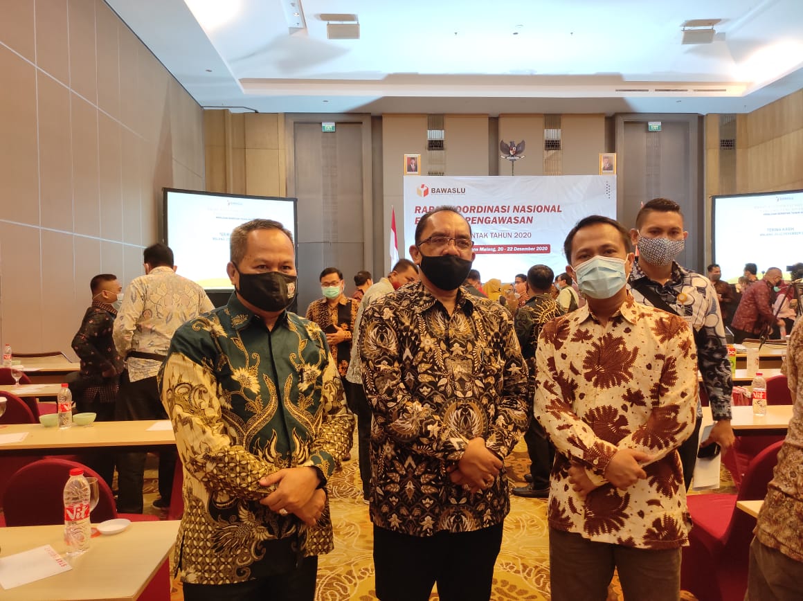 Bawaslu Gorontalo Menghadiri rapat koordinasi Nasional dan evaluasi pengawasan pilkada serentak tahun 2020