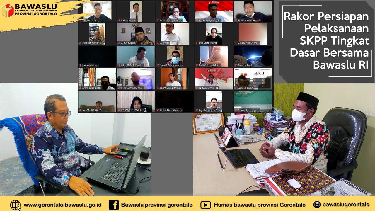 Bawaslu Provinsi Gorontalo Ikuti Rakornas SKPP Secara Daring