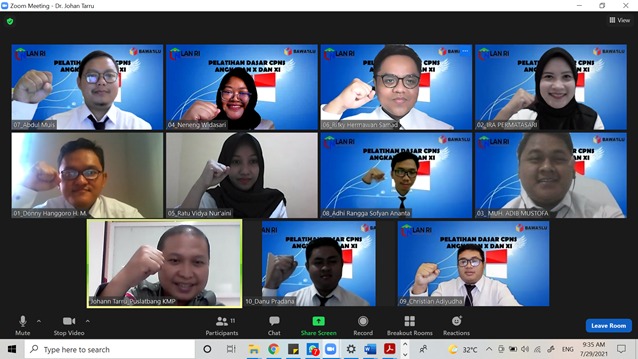 CPNS Angkatan IV Bawaslu Provinsi Gorontalo mengikuti Latsar CPNS dengan metode blended learning