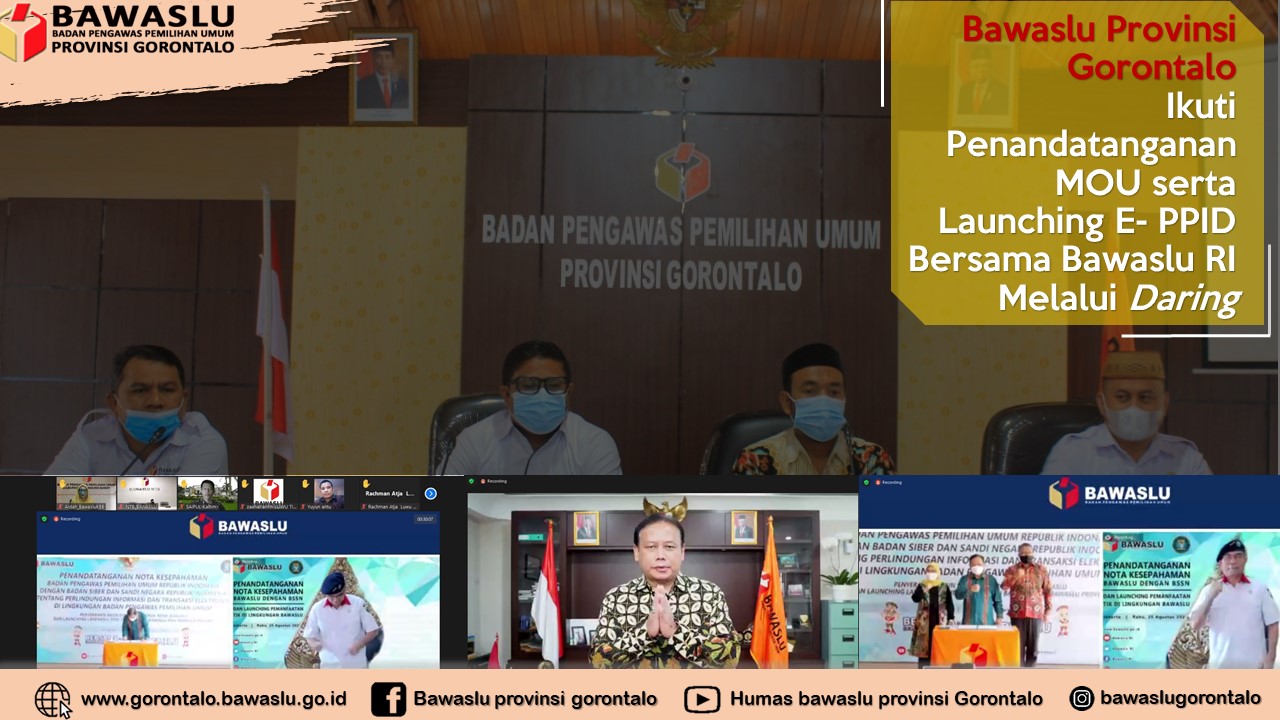 Bawaslu Ikuti Penandatanganan MOU serta Launching E- PPID