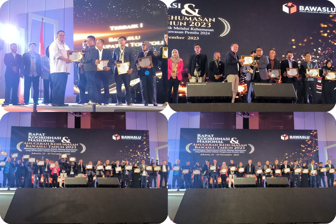 Tiga Penghargaan Diraih Oleh Bawaslu Provinsi Gorontalo