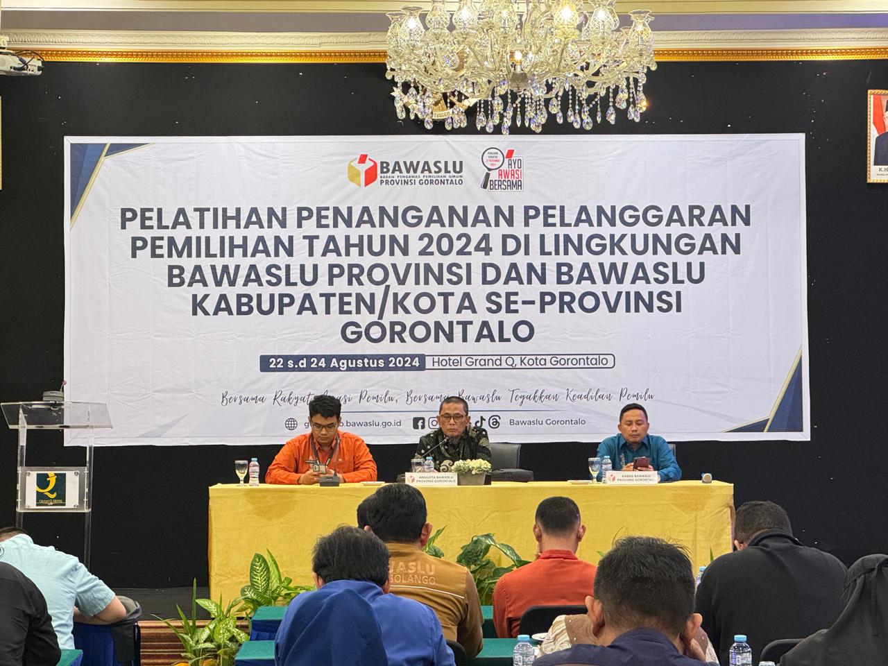Perkuat Penanganan Pelanggaran: Bawaslu Provinsi Gorontalo Gelar Pelatihan Penanganan Pelanggaran Pemilihan 2024