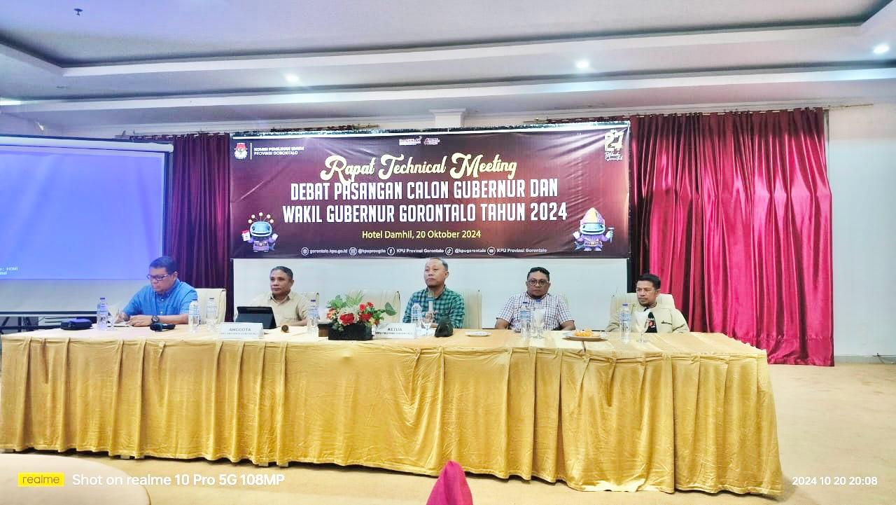 Bawaslu Provinsi Gorontalo Hadiri Rapat Persiapan Debat Pilgub 2024