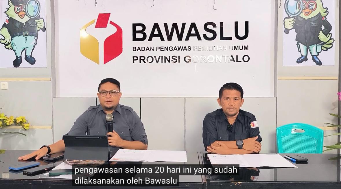 Bawaslu Provinsi Gorontalo Adakan konferensi pers Hasil Pengawasan Kampanye selama 20 hari Pengawasan
