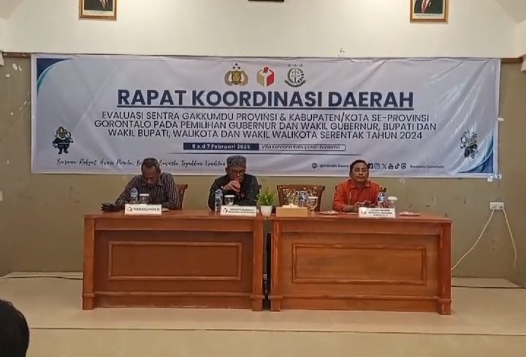 Bawaslu Provinsi Gorontalo Gelar Rakorda Evaluasi Sentra Gakkumdu