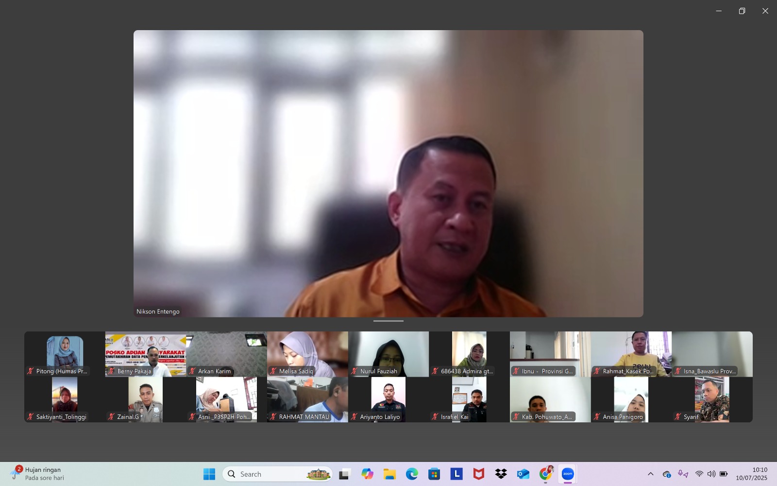 Rapat Sosialisasi Kehadiran Pegawai, Nikson Entengo Tegaskan Disiplin Kerja