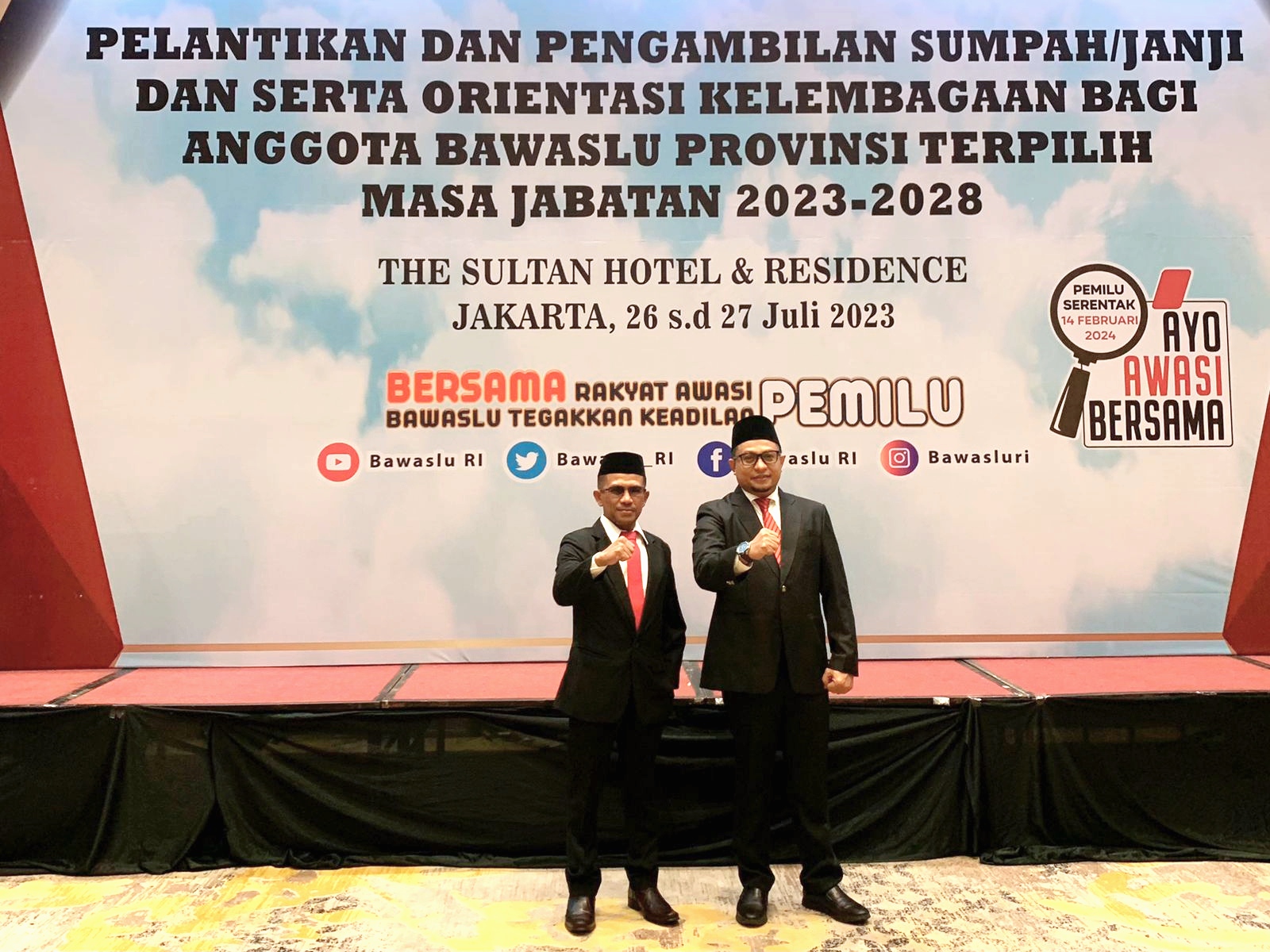 Idris Ditetapkan Jadi Ketua, Rahmat Bagja Lantik Dua Komisioner Bawaslu Provinsi Gorontalo Masa Jabatan 2023-2028