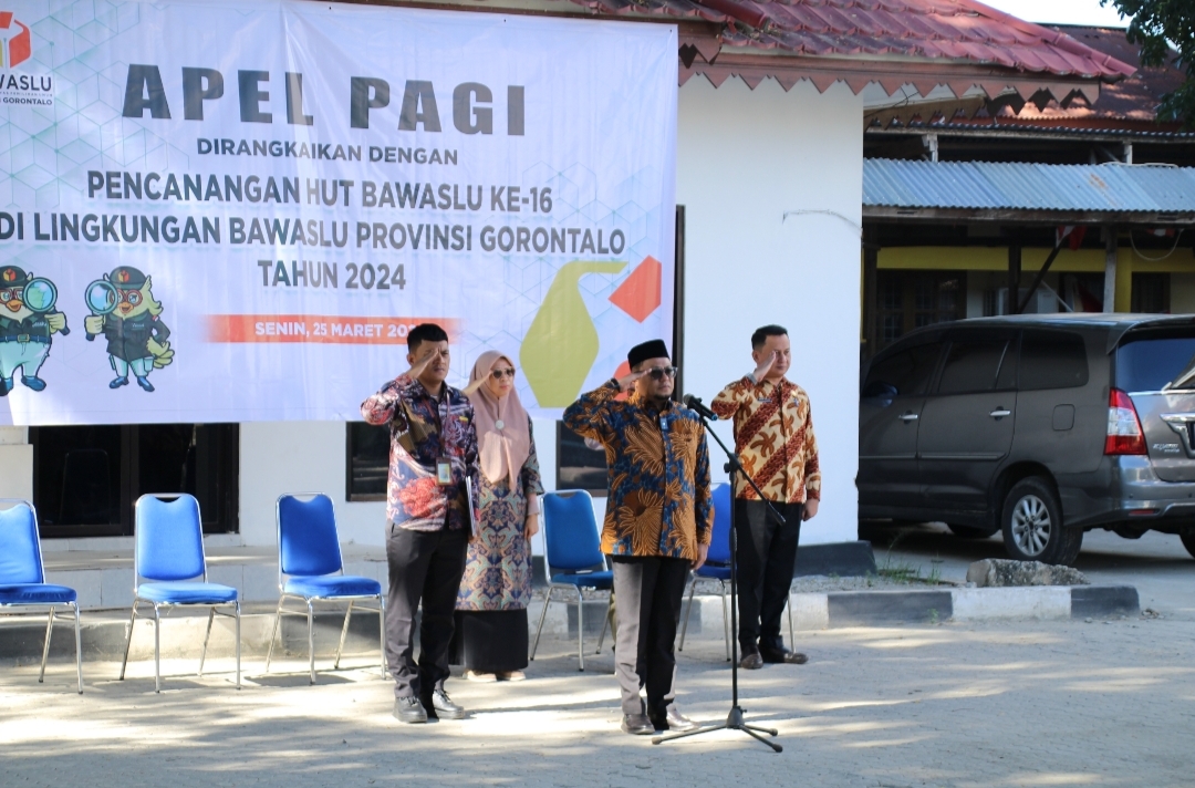 Bawaslu Provinsi Gorontalo Gelar Apel Pencanangan Hut Bawaslu RI
