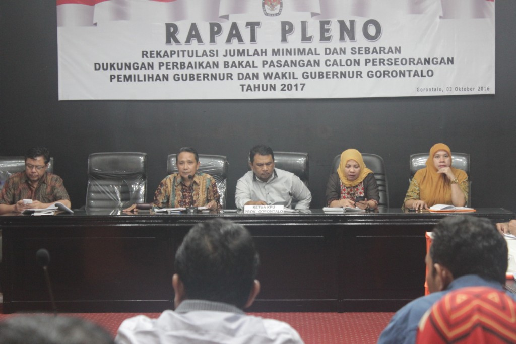 Bawaslu Gorontalo Hadiri Rapat Pleno KPU Provinsi Gorontalo