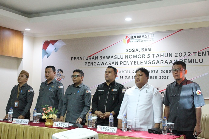 Bawaslu Provinsi Gorontalo Gelar Sosialisasi Perbawaslu No 5 Tahun 2022