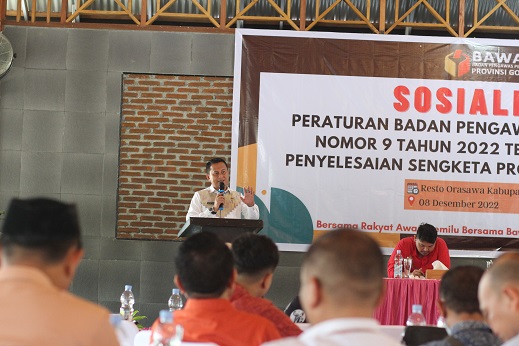 Sosialisasikan Perbawaslu Nomor 9 Tahun 2022, Ini Penegasan Kepala Sekretariat Bawaslu Provinsi Gorontalo