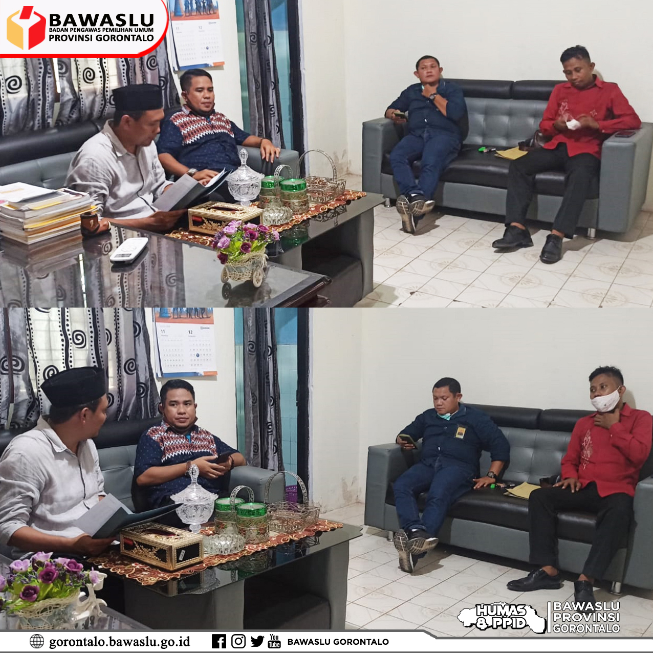 Tim Bawaslu Provinsi Gorontalo Monitoring Persiapan Pelaksanaan Uji Petik PDPB Di Bawaslu Kabupaten Gorontalo
