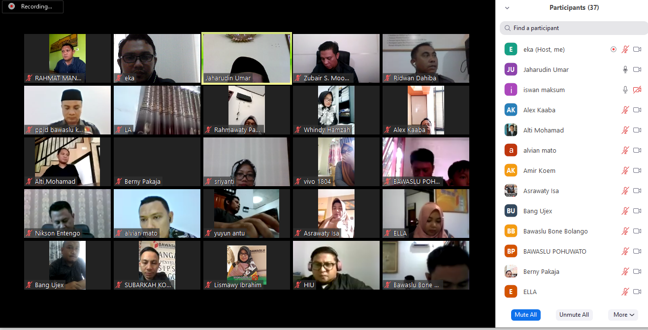 Tindak Lanjut SE 0075  Bawaslu Provinsi Gorontalo gelar rapat Bersama Kabupaten/kota.