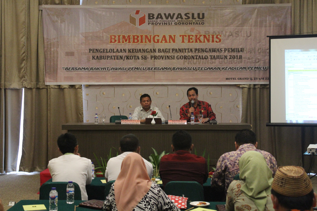 Bawaslu Provinsi Gorontalo menggelar Bimbingan Teknis Pengelolaan Keuangan