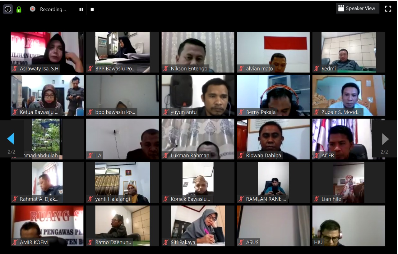 Terkait beberapa agenda penting, Bawaslu Provinsi Gorontalo gelar Rakor bersama Kabupaten/Kota.