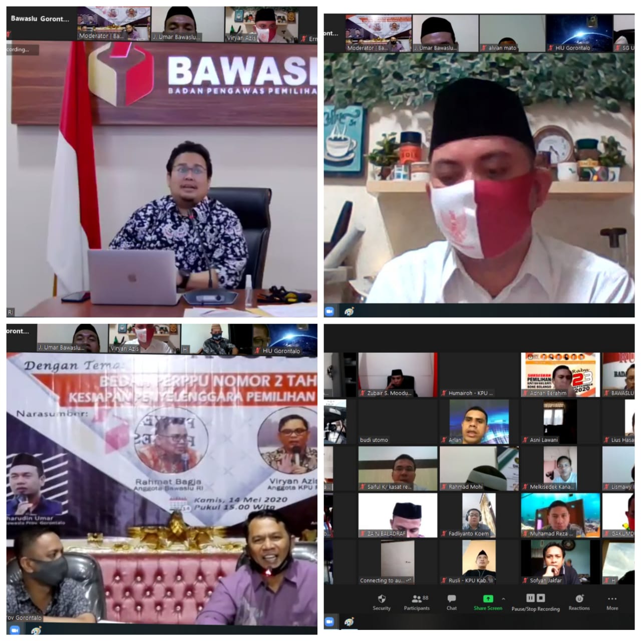 Rahmad Bagdja dan Viryan Azis Menjadi Keynote Speaker Pada Diskusi Daring Bawaslu Gorontalo.
