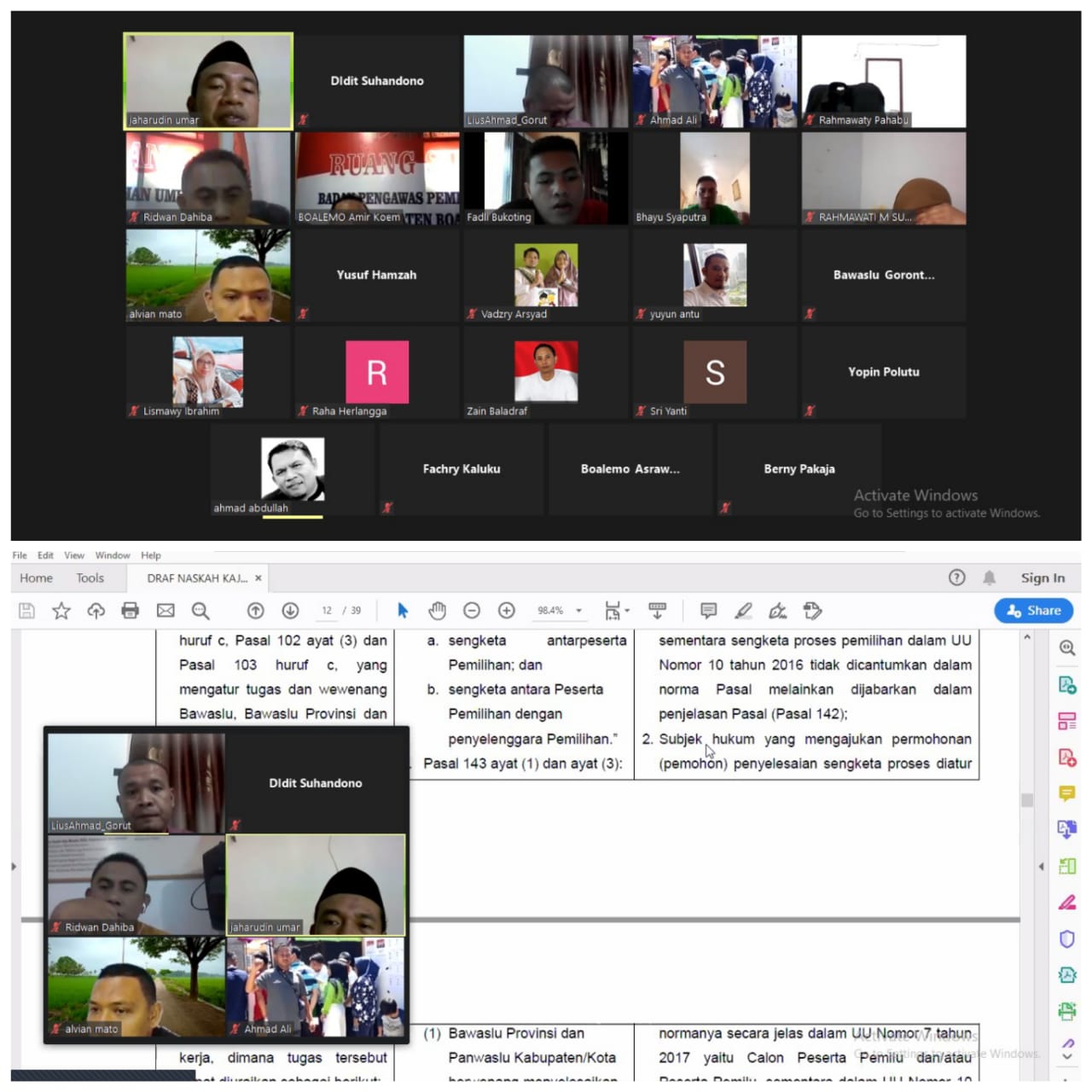 Bawaslu Gorontalo beri masukan draf UU Pemilu dan Pilkada.