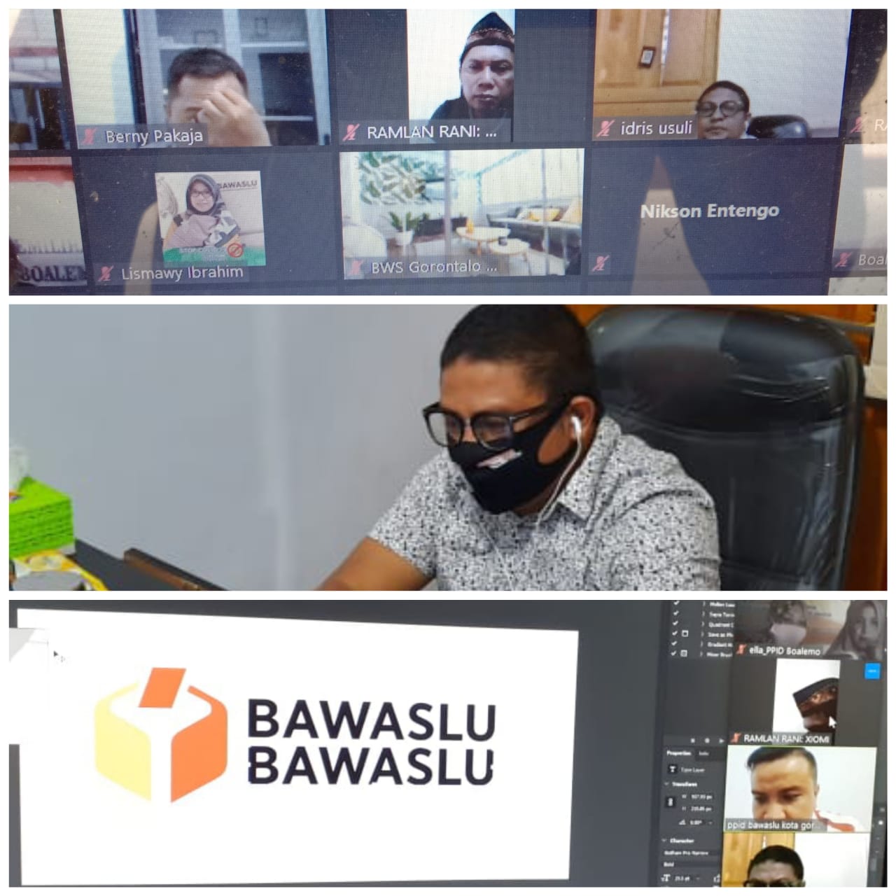 Upgrade Kompetensi SDM PPID, Bawaslu Provinsi Gorontalo Gelar Bimtek On-line.