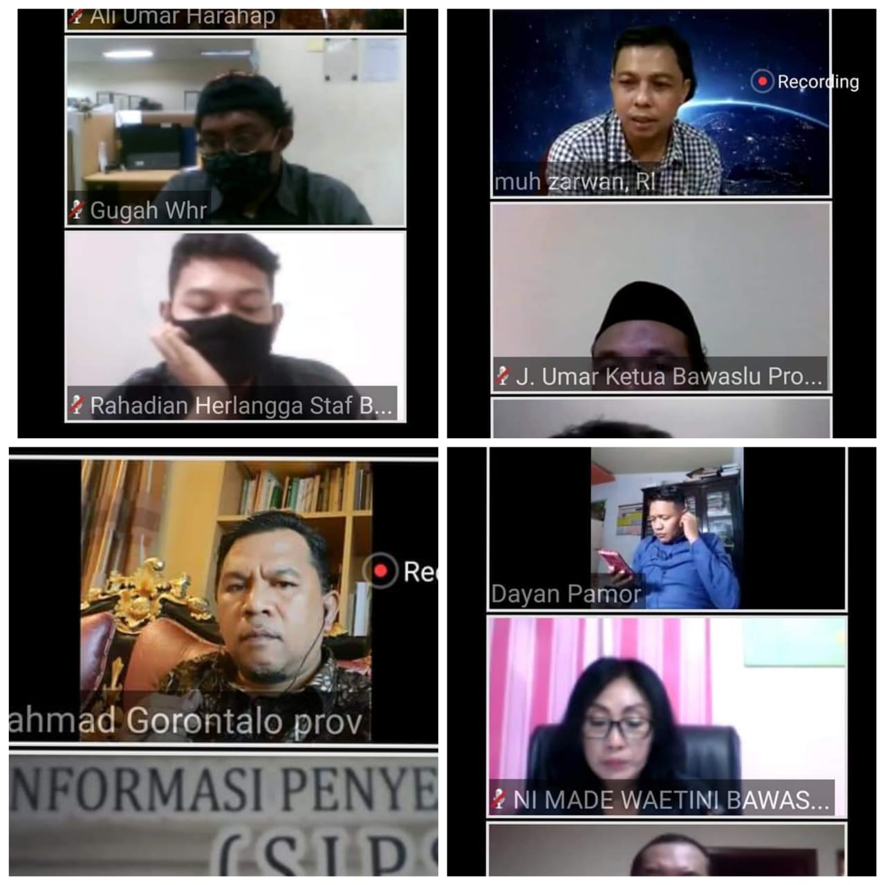 Bawaslu Gorontalo ikuti Rakernis Daring Sosialisasi Penyelesaian Sengketa.