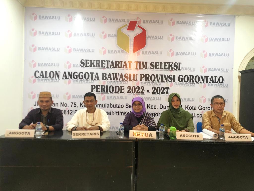 Tim Seleksi Umumkan Pendaftaran Calon Anggota Bawaslu Provinsi Gorontalo Periode 2022-2027
