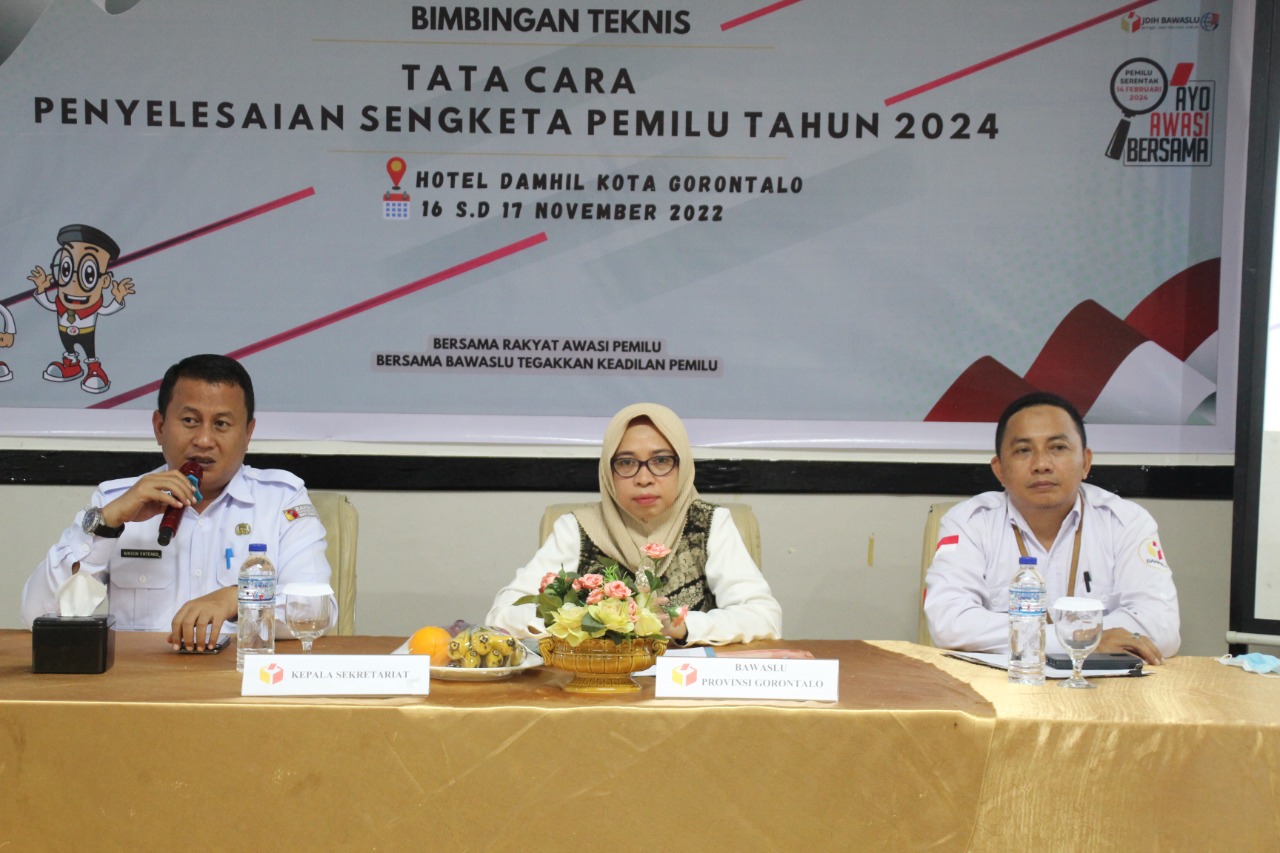 Bawaslu Provinsi Gorontalo, Gelar Tata cara Penyelesaian Sengketa Pemilu