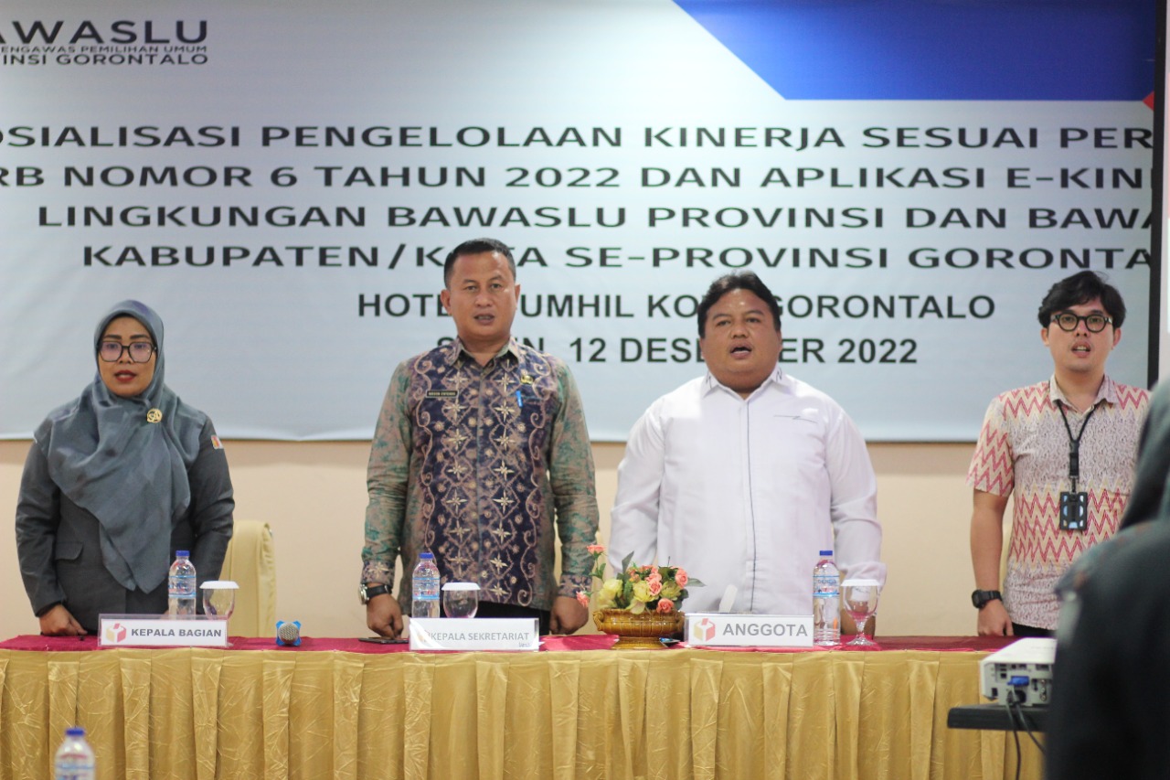 Sekretariat Bawaslu Provinsi Gorontalo Sosialisasi Permenpan RB Nomor 6 Tahun 2022 dan Aplikasi E-KinerjaÂ 