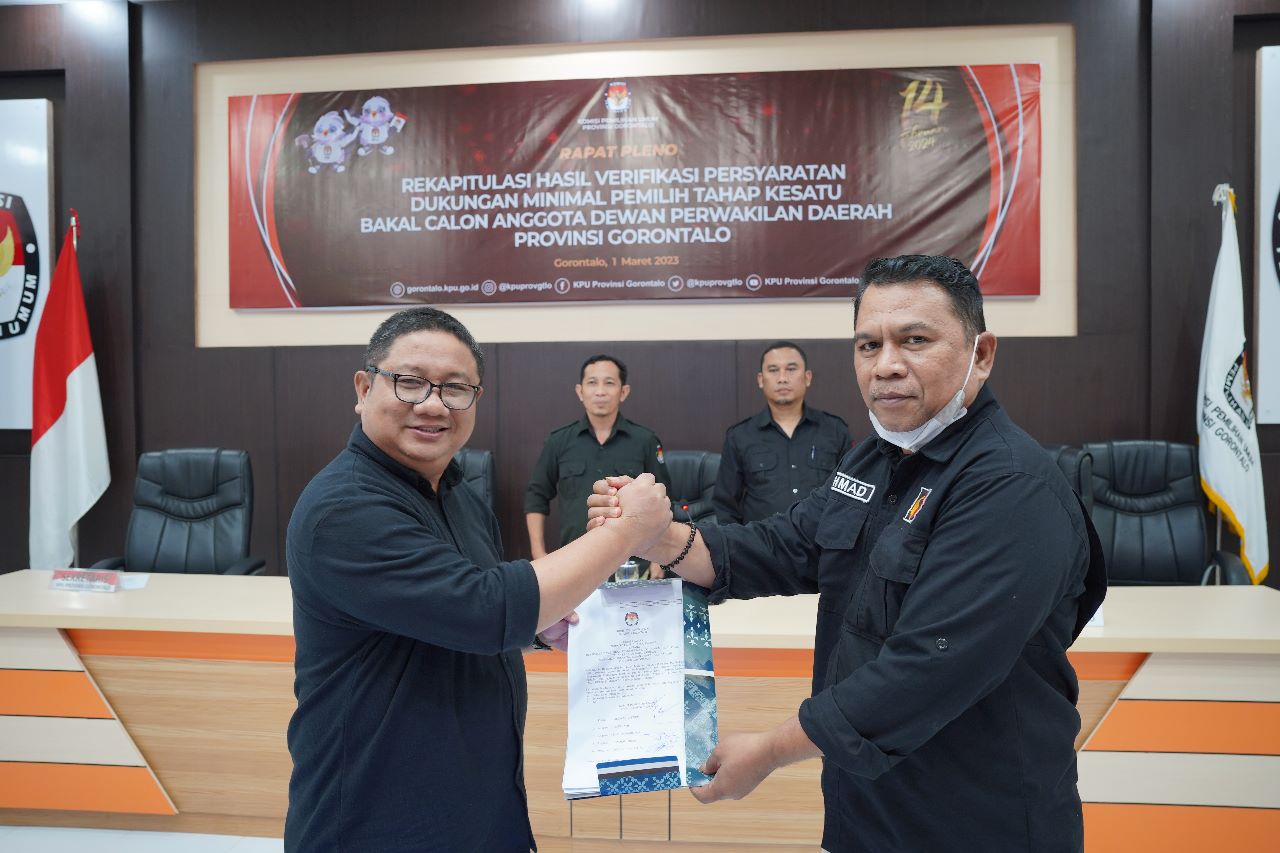 Bawaslu Gorontalo Hadiri Pengawasan Rapat Pleno Terbuka Hasil Verfak Kesatu DPD