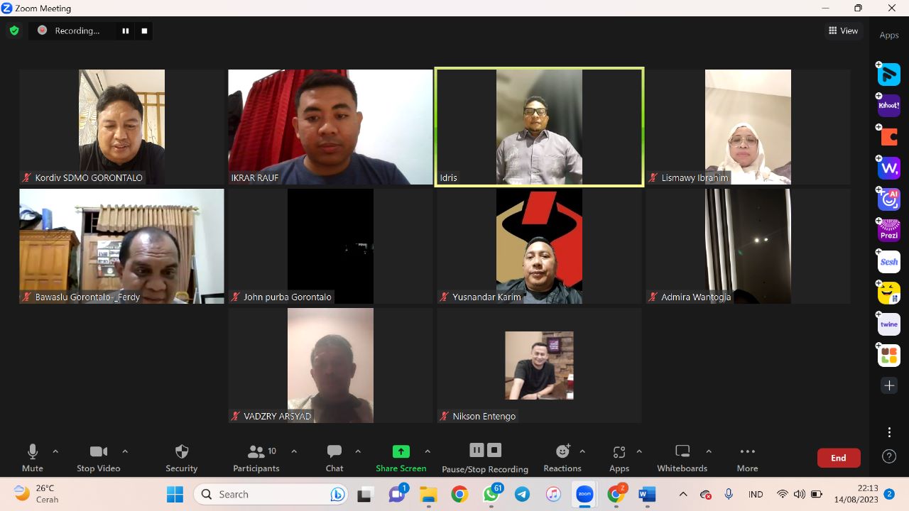 Bawaslu Provinsi Gorontalo Gelar Rapat Pleno Pengabilalihan Tugas Bawaslu Kabupaten/Kota