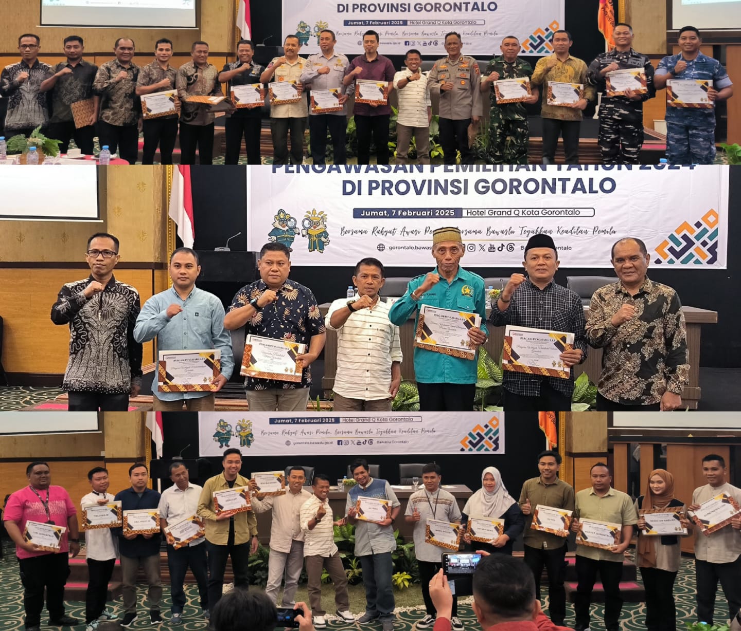 Bawaslu Provinsi Gorontalo Berikan Penghargaan kepada Mitra Pengawasan Pilkada 2024