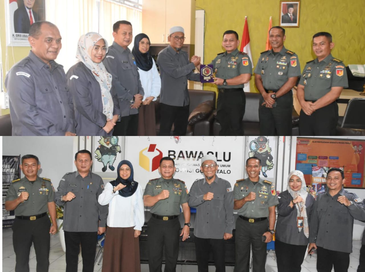 Bawaslu Provinsi Gorontalo Terima Kunjungan Audiensi  Danrem 133 Nani Wartabone