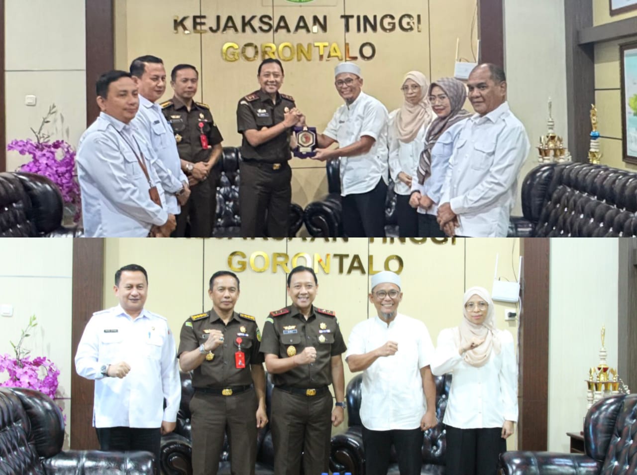 Bawaslu Provinsi Gorontalo Audiensi ke Kejati, Serahkan Penghargaan atas Kerja Sama Pemilu 2024