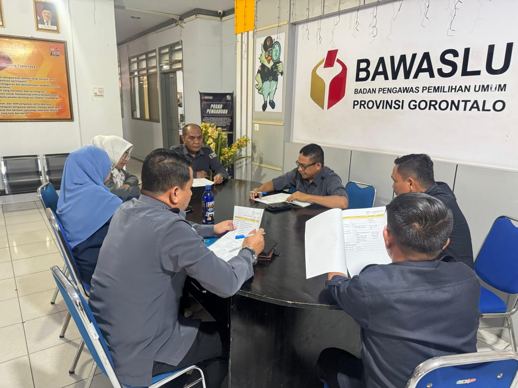 Bawaslu Provinsi Gorontalo Matangkan Persiapan Penguatan Kelembagaan Pengawas Pemilu Bersama Mitra Kerja