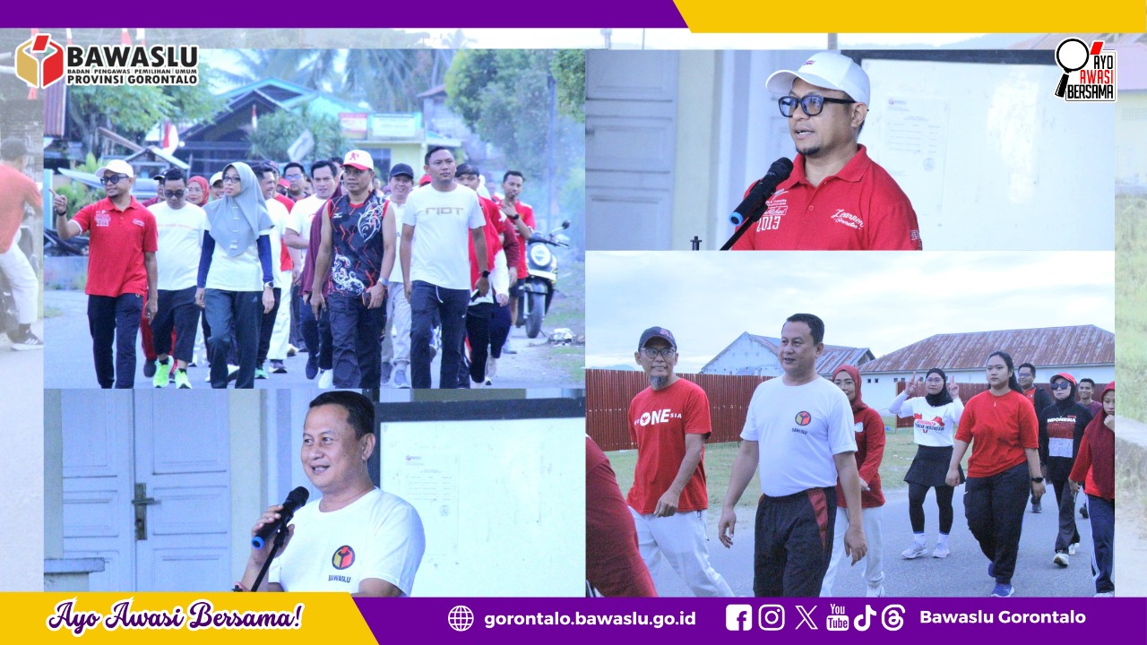 Bawaslu Provinsi Gorontalo Gelar Jalan Sehat, Dukung Program Jumat Sehati dan Jumpa Berlian