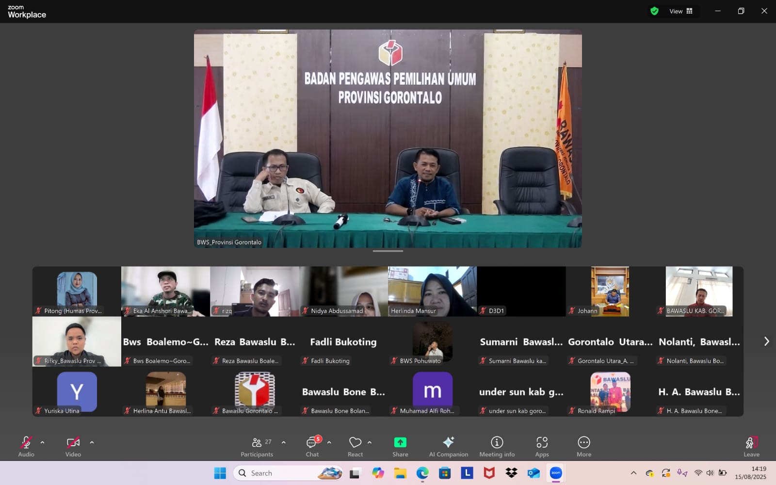 Bawaslu Provinsi Gorontalo Gelar Rapat Optimalisasi Divisi Pencegahan Parmas dan Humas