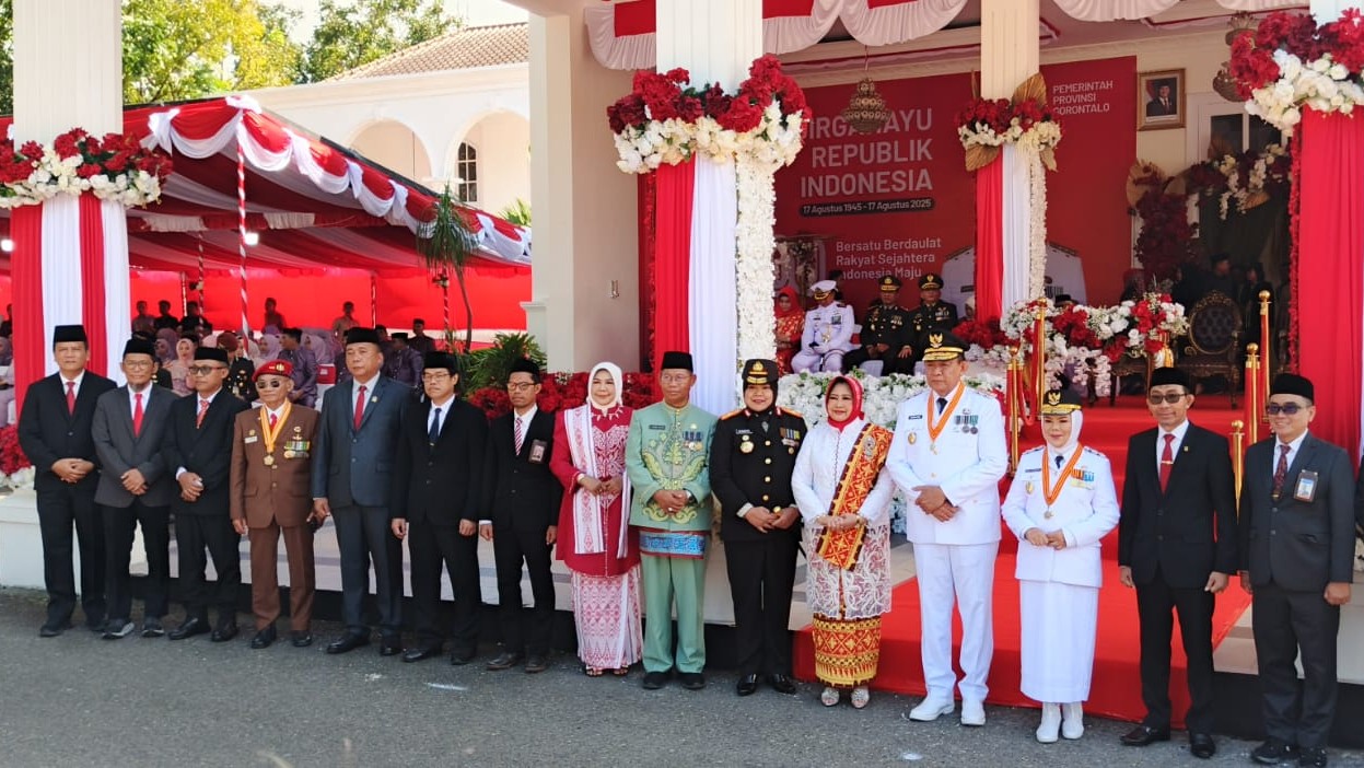 John Hendri Purba Hadiri Upacara HUT ke-80 RI di Rumah Dinas Gubernur Gorontalo