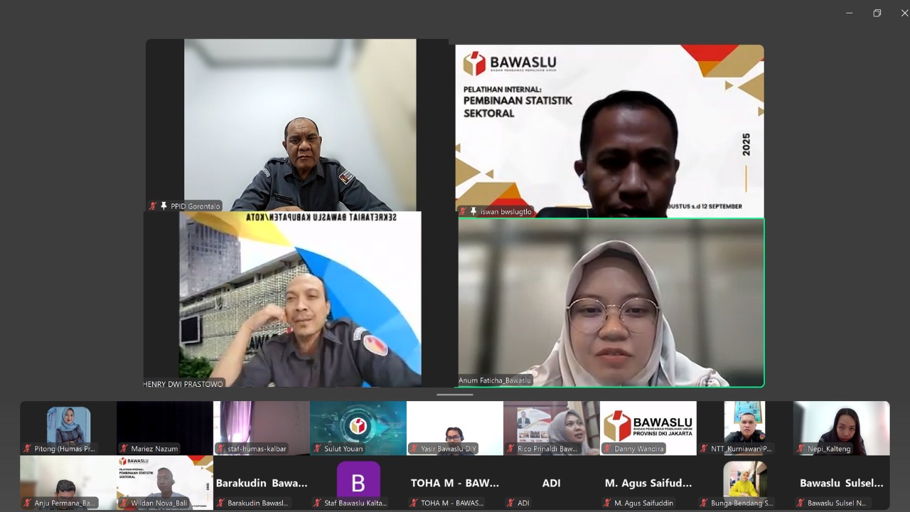 Hadiri Rapat Via Zoom, Bawaslu Provinsi Gorontalo Siap Optimalkan Pengelolaan Website