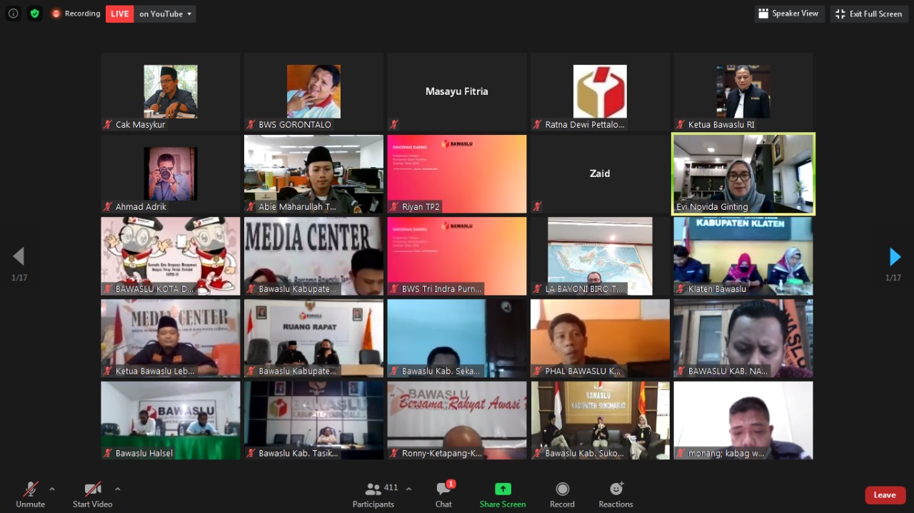 Rahmad Mohi bersama Tiga Bawaslu Kabupaten  Ikuti Rakornas Pengawasan Pencalonan Pilkada 2020