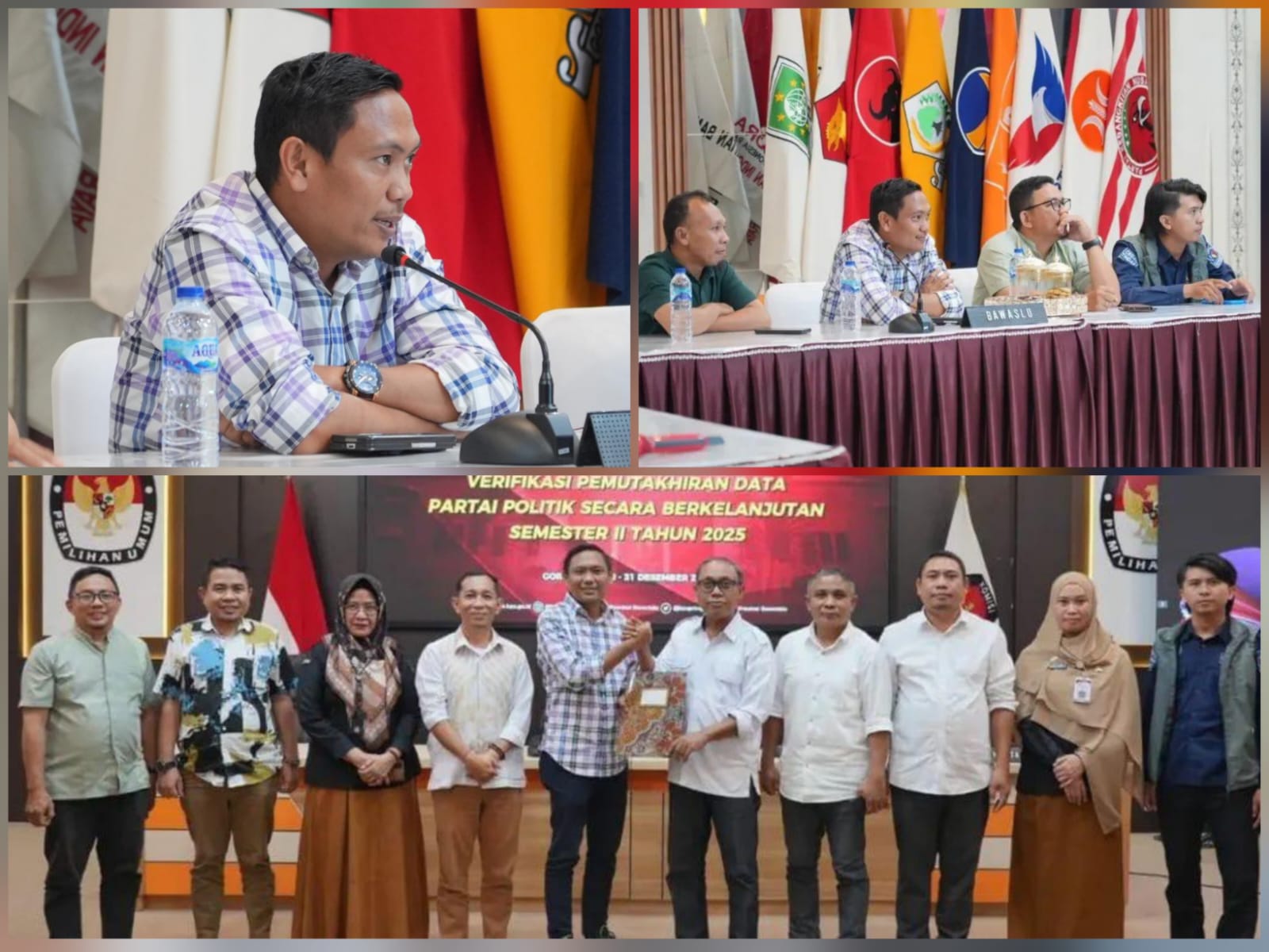 Wahyudin Akili saat menghadiri Rapat Pleno Verifikasi Pemutakhiran Data Partai Politik Secara Berkelanjutan Semester II Tahun 2025 di Aula KPU Provinsi Gorontalo, Rabu (31/12/2025)