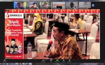 Ketua J. Umar dan Kabag Ferdy Hadiri Rakornas Pusat Pendidikan Pengawasan Pemilu Partisipatif Tahun 2021