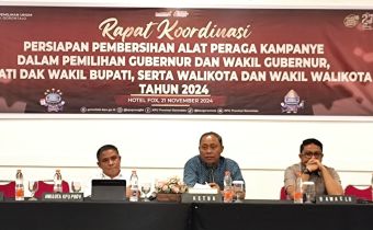 Siap Awasi Pembersihan APK Jelang Pemilihan 2024, Ketua Bawaslu Provinsi Gorontalo Idris Usuli Hadiri Rapat Koordinasi Persiapan