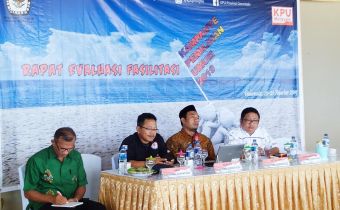 Pimpinan Bawaslu Provinsi Gorontalo menghadiri Rapat Evaluasi Fasilitasi Kampanye Pemilu Tahun 2019