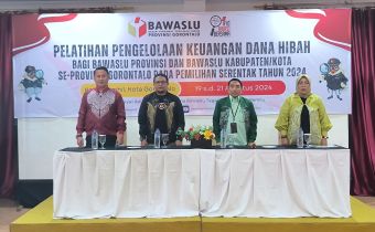 Bawaslu Provinsi Gorontalo Gelar Pelatihan Pengelolaan Keuangan Dana Hibah untuk Pemilihan Serentak 2024