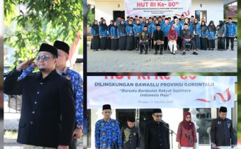 Bawaslu Provinsi Gorontalo Gelar Upacara HUT ke-80 RI: Idris Usuli Ajak Teladani Semangat Para Pahlawan