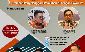 Bawaslu ProvinsI Gorontalo gelar diskusi daring Perppu besok.